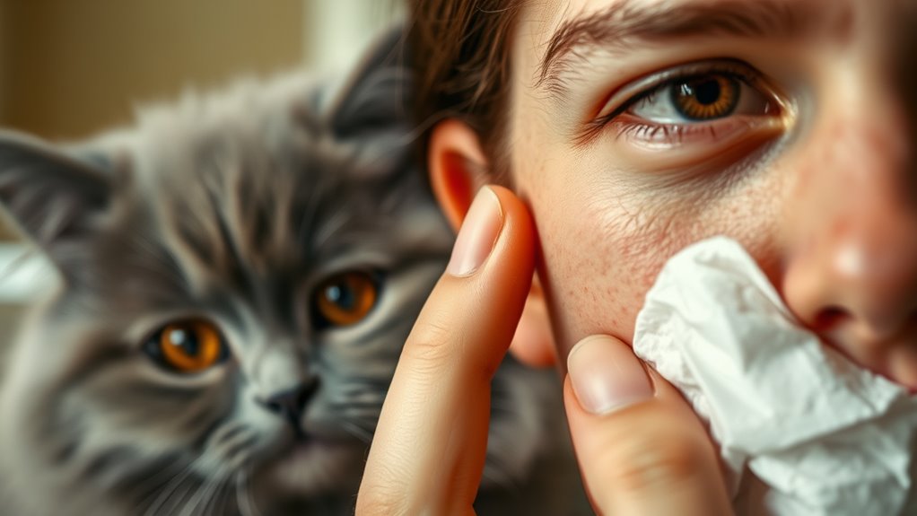 cat allergies cause sneezing