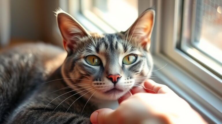 cat chirps when petted