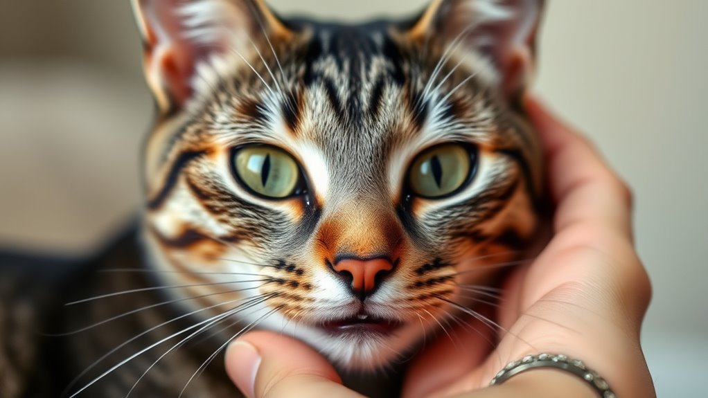 cat expresses happiness trilling