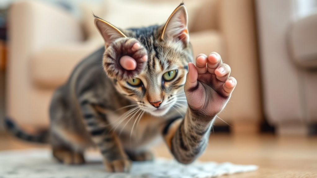 cat flinches from touch