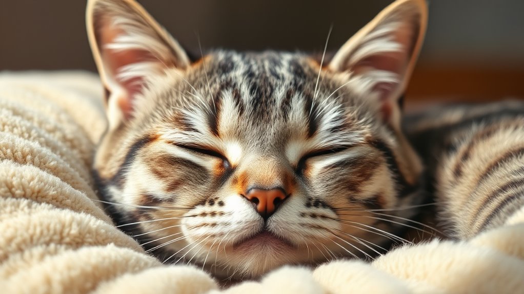 cat s comfort during petting