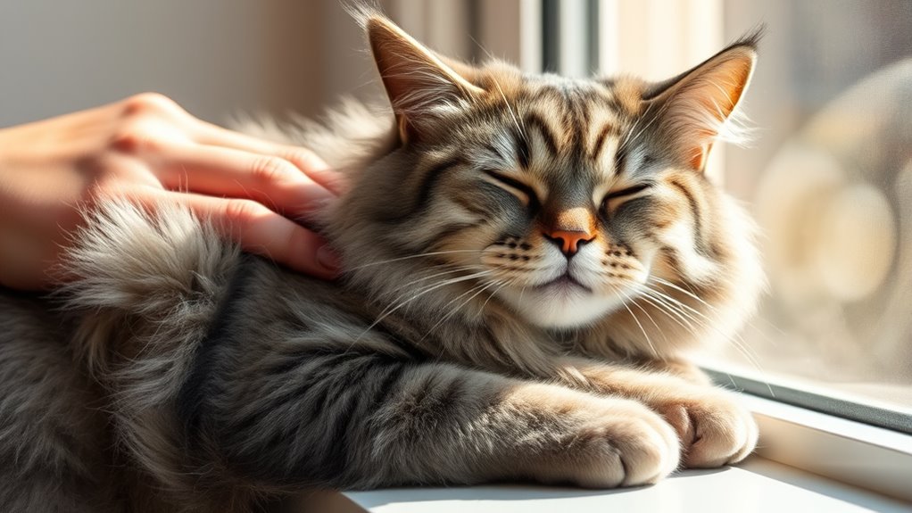 cats enjoy bum affection