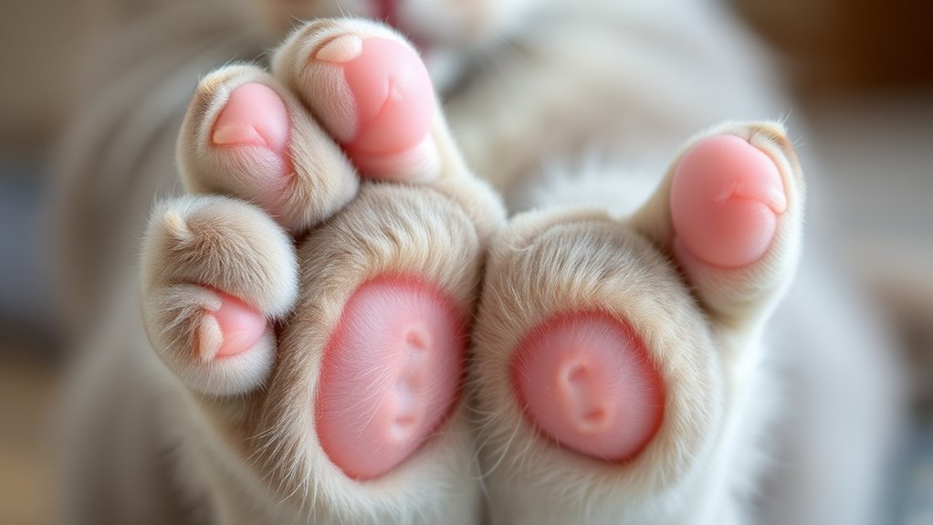relaxed cats spread toes
