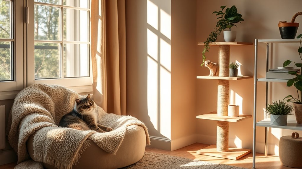 safe calm cat friendly environment