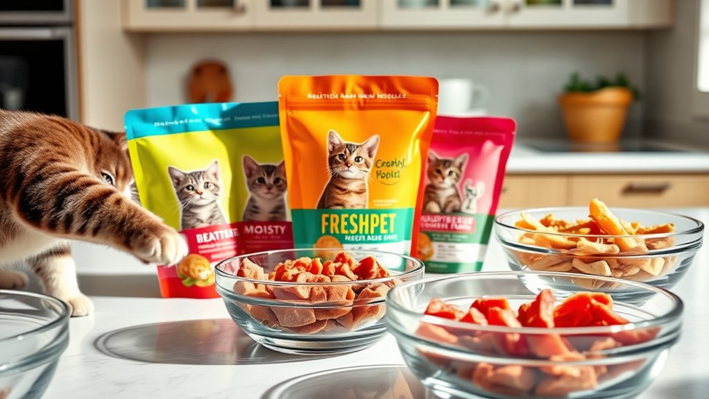 variety of nutritious cat food